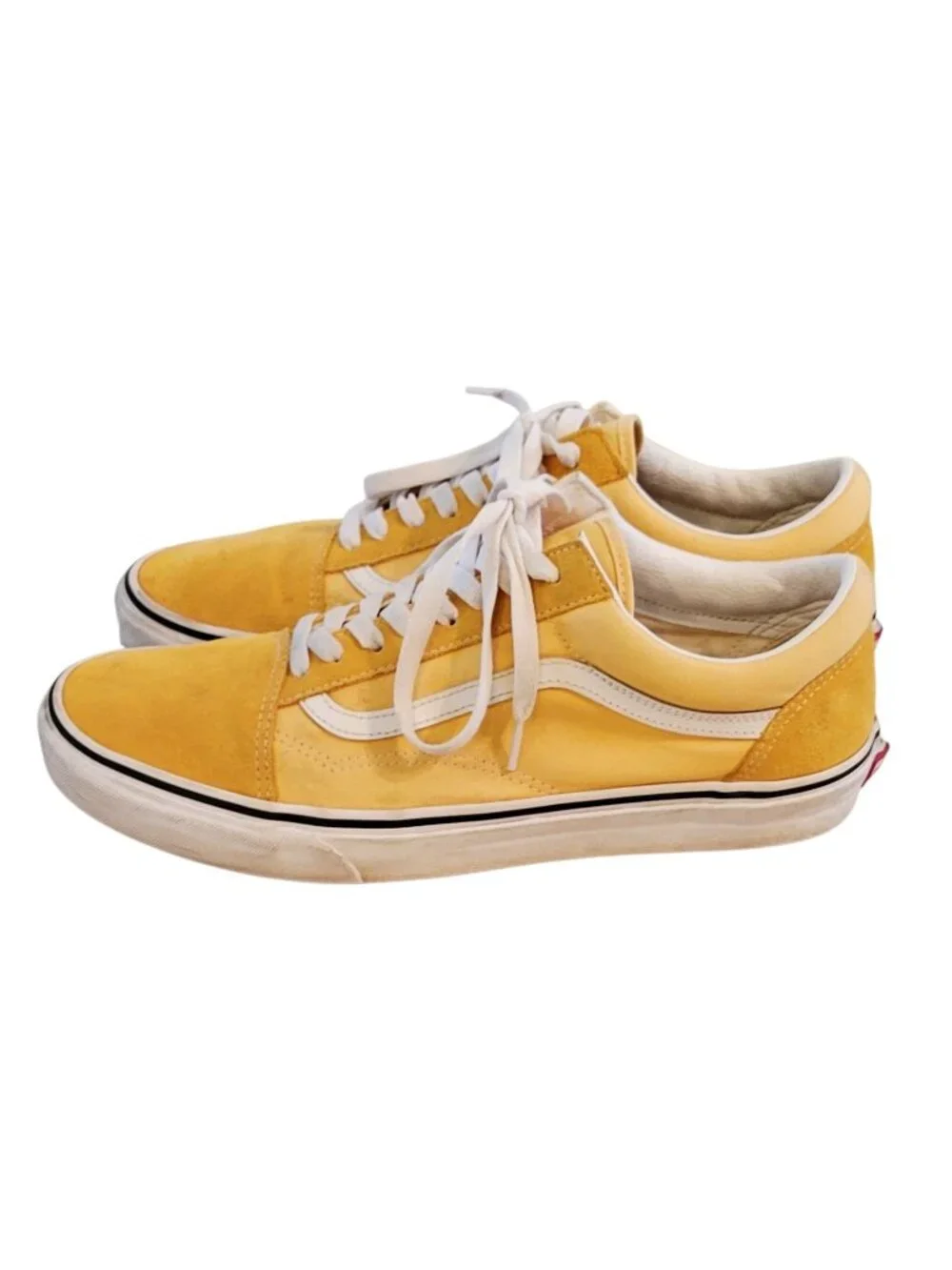 Vans Old Skool Yellow White Suede Canvas Lace Up Sneakers Men's Size 12